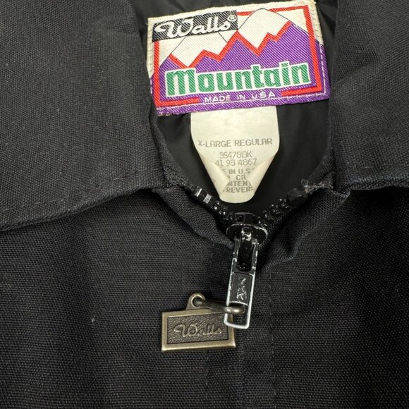 VINTAGE WALLS MOUNTAIN JACKET WESTERN AZTEC BOMBER CANVAS WORKWEAR XL USA MADE - Picture 11 of 13
